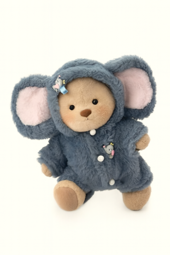 Gray Elephant Outfit | Handmade Jointed